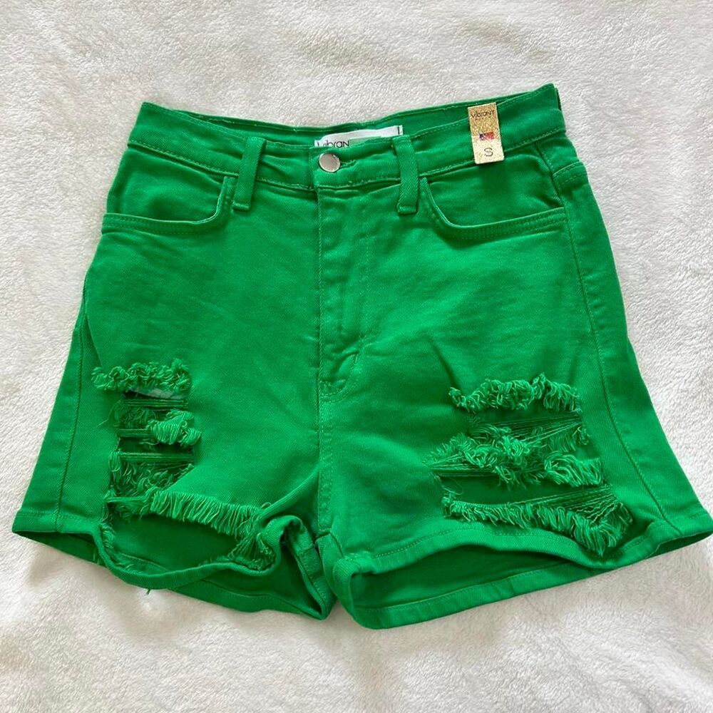 Vibrant Women's Green Shorts